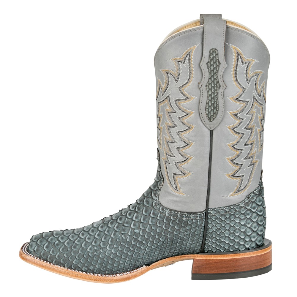 Tony Lama Mario 11 Inch Python Square Toe Cowboy  Mens Grey Dress Boots HE6313 image 3