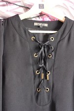 Lace Up VTG Little Black Dress by Biba Whimsygoth Dark Romantic size 6