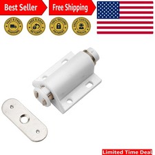 Magnetic Touch Latch - White Finish for Seamless Cabinet  Furniture Style
