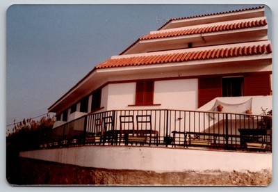Vintage 1980s Mediterranean Villa Terracotta Roof Terrace Original Photo