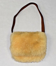 Vintage Sheep Skin Fur Leather Purse Andersen Designer Craftsman 80s 9X9.5In