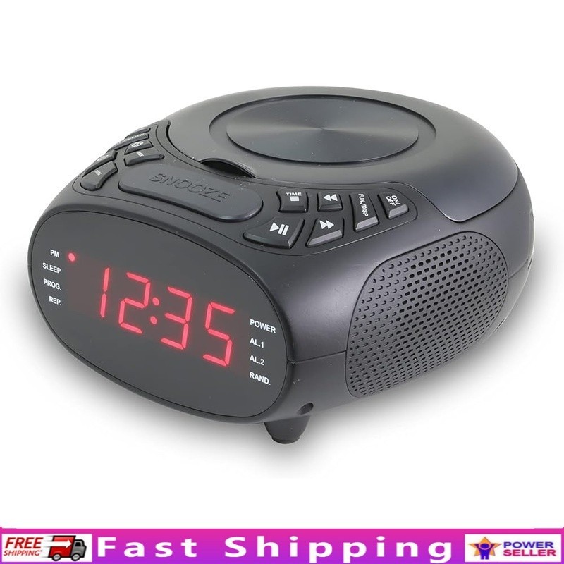 Fm Radio Dual Alarm Clock Snooze Timer Led Display Indoor Us