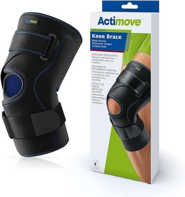 Actimove Knee Brace Wrap Around, Polycentric Hinges, Condyle Pads Black 2X-Large