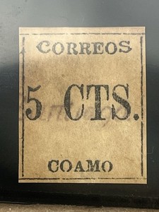 1898 Puerto Rico Scott 201 Coamo Provisional 5¢ Black PF Certified Genuine Rare