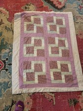 47x36" dusty roses country farmhouse handmade lap or baby quilt patchwork girls