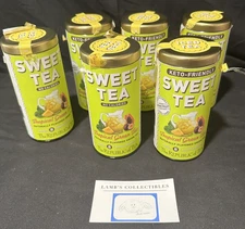 Republic of Tea Tin Canister Set of 6 Medium 5.5in Empty Sealable Canisters #1