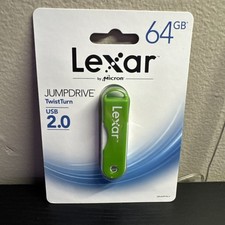 Lexar Flash USB 2.0 Jump Drive TwistTurn 64 GB Storage Office School Green 