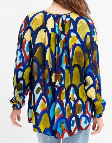 ELK Printed Long Sleeve Galerie Shirt Relaxed Top Size 12 14 $259 - Picture 5 of 7