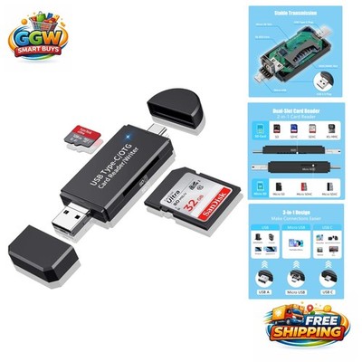 Multi-Functional OTG Adapter: Connect SD/Micro SD Cards to Any Device Quickly