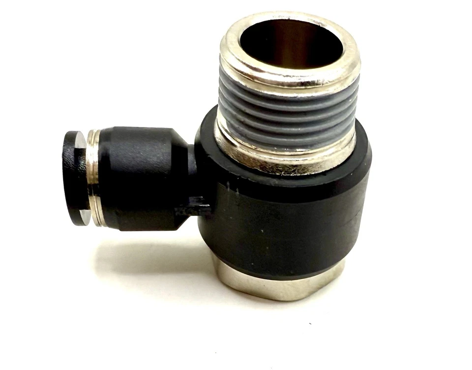 2PC 6mm G3/8 Pneumatic Elbow PH06-03 ISO228 Parallel 90° Push Connect 19mm Hex - Image 2 of 3