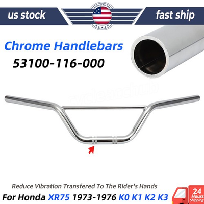#ad #ad For Honda XR75 XR 75 Handlebars New Chrome 1973 1976 K0 K1K2K3 VMX Steel $96.99