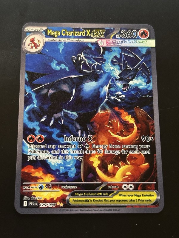 Mega Charizard X EX 125/094 Pokemon Premium Gold Metal Card Collectible