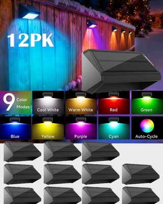 2-16PK LED Solar Fence Lights Deck Door Wall Stair Step Outdoor Garden Patio