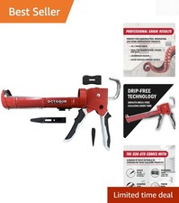 Smooth Operation Caulking Gun - Drip-Free Hex Rod with Built-in Tools, 1/10 Gal