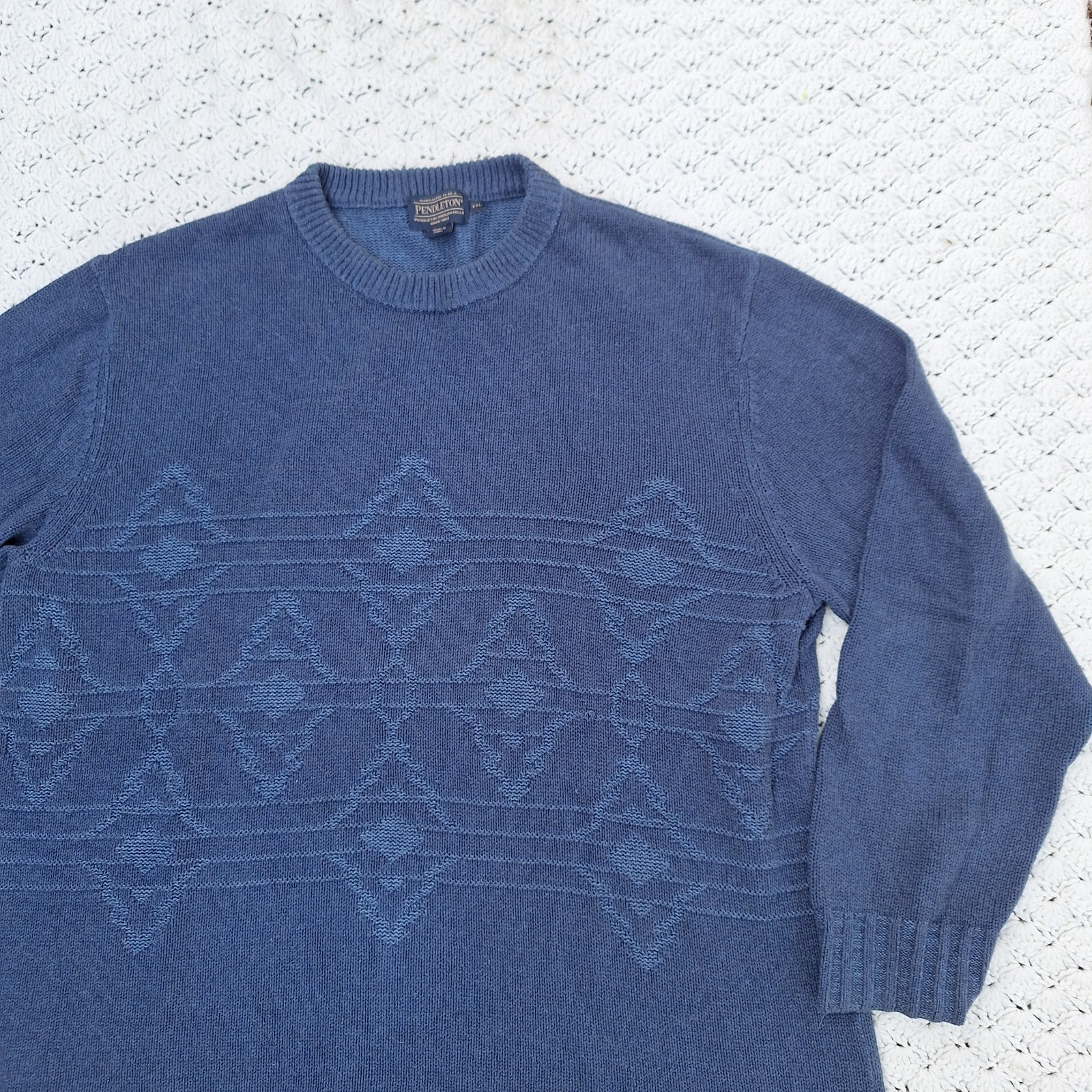 Pendleton Mens Cotton Aztec Pattern Crewneck Swea… - image 1