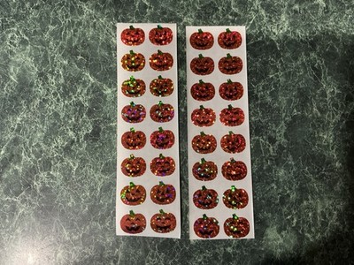 New 2 Sheet HAMBLY STUDIOS Vintage Rare Glitter Pumpkins Stickers
