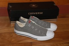 NIB Converse Youth Size 2 Slip on Sneaker, Charcoal Gray, All Star