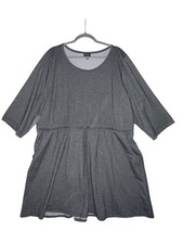 Torrid Womens Gray Tunic Dress Size 4 Stretchy Knit Waist Tie Casual