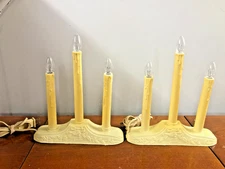 Vtg. Set of 2 W/ 3 Lights Elec.Candolier 9 3/4" tall W/bulbs Works