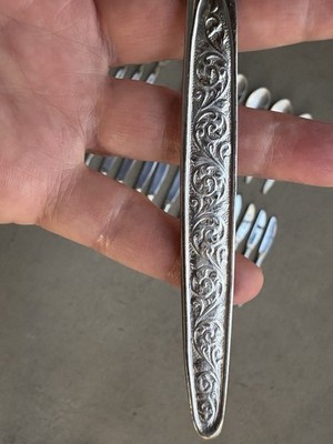 27 MCM Vintage Abert Inox 18/10 Stainless Scroll Pattern Spoons Forks Knives