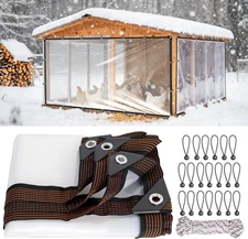 6.6X13Ft Chicken Coop Cover for Winter - Waterproof Durable Chicken Coop Tarp wi