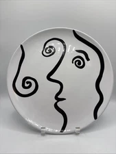 VTG "The Cellar"~ Macy's Black and White/Black Face Platter, Made In Italy 12”