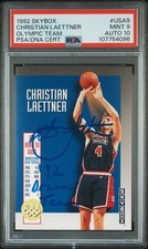 1992 Skybox USA #9 Christian Laettner Dream Team auto inscribed card PSA 9 10