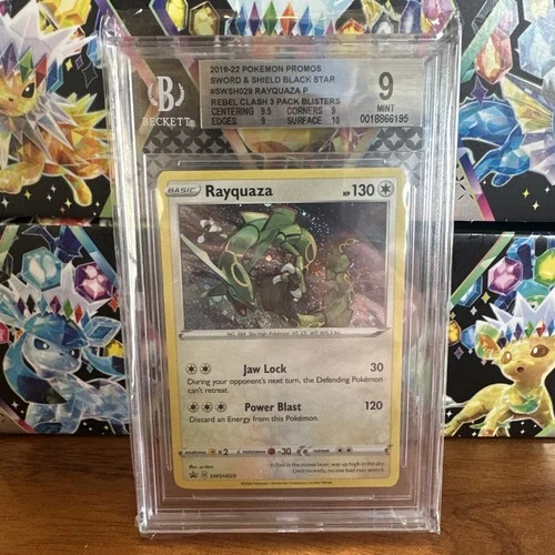 Pokemon Rayquaza SWSH029 Rebel Clash Blister Pack Promo - Graded - BGS 9