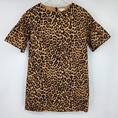 Crewcuts J. Crew Girls Leopard Print Bell Sleeve Shift Dress Size 14 Brown Black