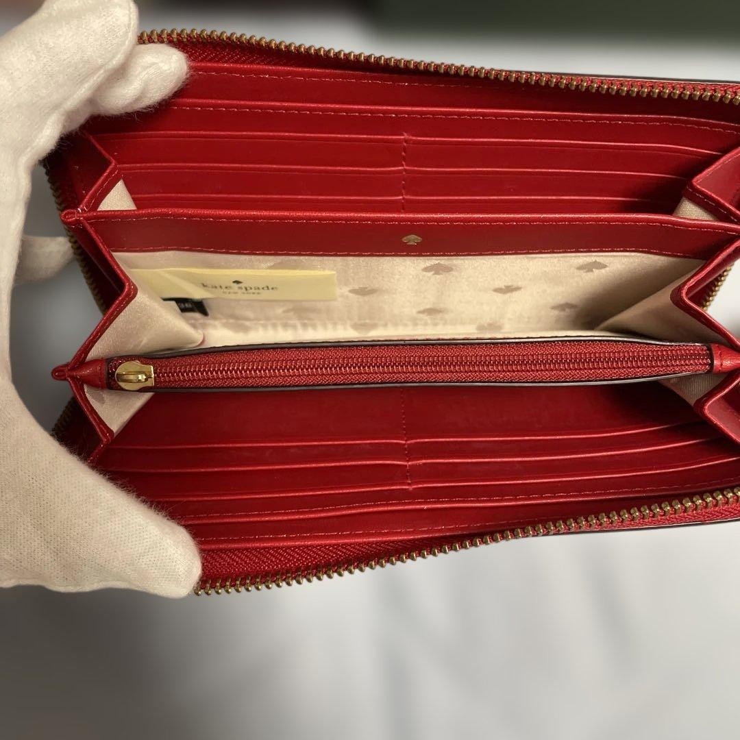 KATE SPADE Long Wallet Red Leather Mint Condition with Box thumbnail 5