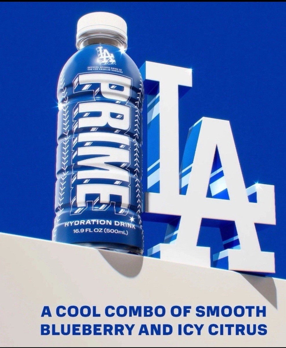 Prime Hydration Drink LA DODGERS 2025 New Version 16.9 Blue