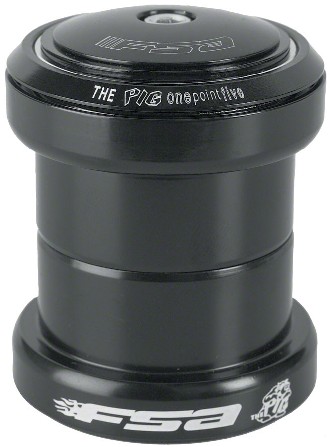 Гарнитура FSA Big Fat Pig 1.5 без резьбы, черные кованые хромированные чашки