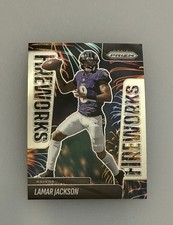 2025 Panini Prizm Football Lamar Jackson Fireworks Baltimore Ravens #22