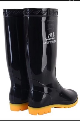 PVC Garden Rain Worker Boots with Non-Slip Multiple Sizes Black/Yellow