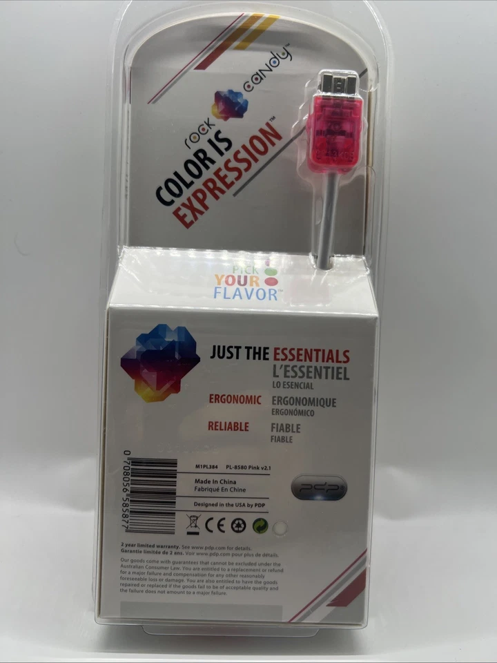 Pdp Rock Candy Control Stick Nunchuck Neon Pink For Nintendo Wii / Wii U - NEW - Image 2 of 2