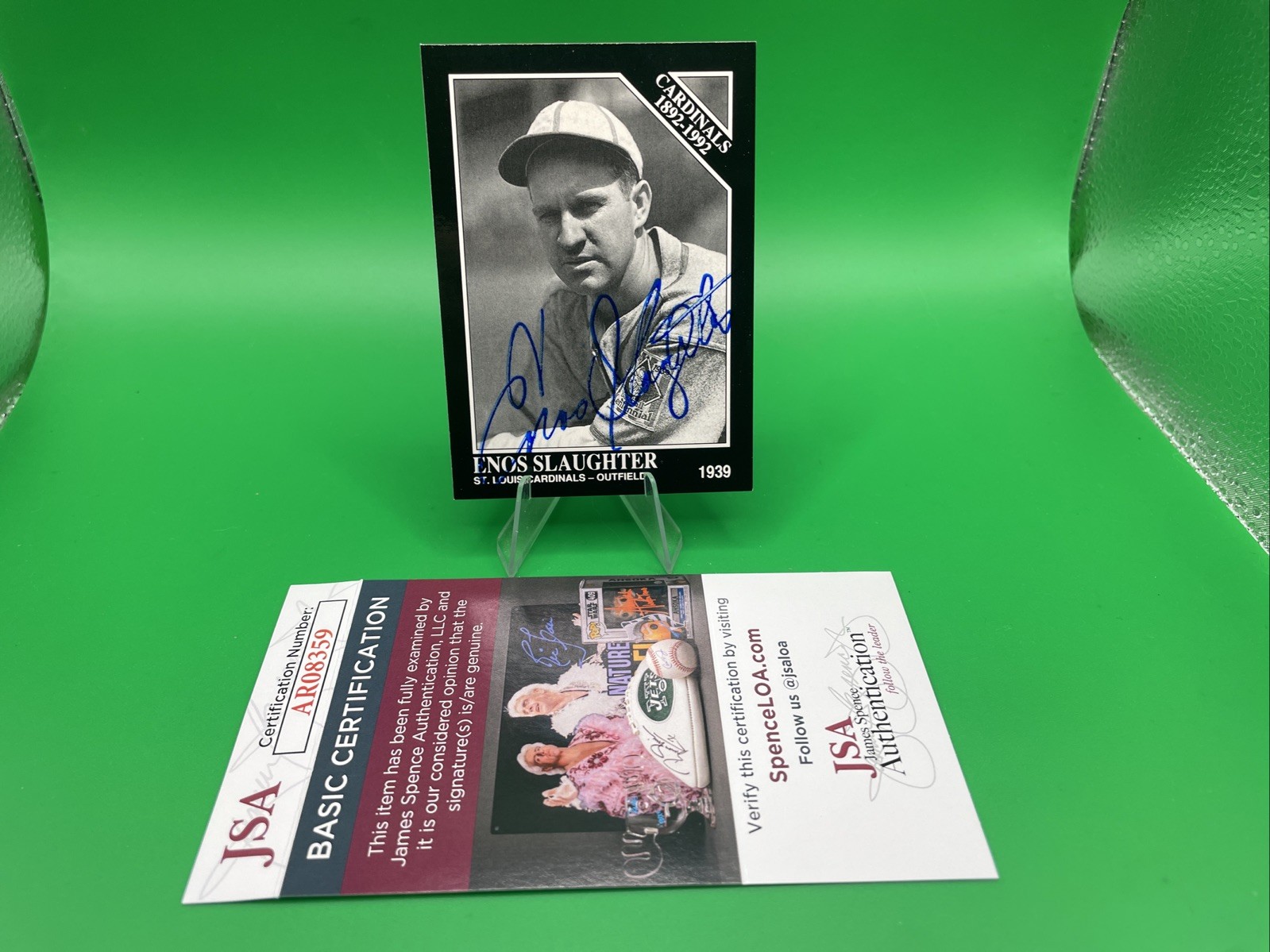 1992 Conlon Collection Enos Slaughter Signed Autographed Card JSA Certified