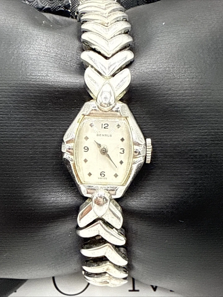 Reloj Pulsera Art Deco Vintage Benrus Jewel BM1 Mecánico Damas 10k Blanco R.G.P. Foto 2 de 4