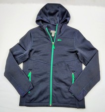 REI Co-Op Hoodie Kids Boys Sz XL 18 Fleece Jacket Full Zip Navy Blue Sweatshirt