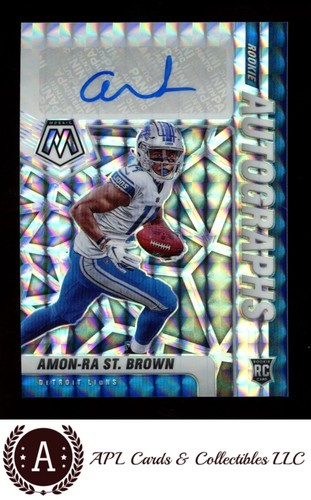 Amon Ra St. Brown #RA-28 2021 Panini Mosaic Rookie Autographs card