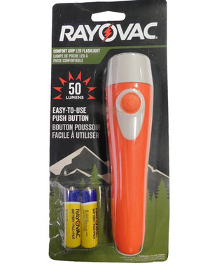 Rayovac Comfort Grip LED Flashlight 50 Lumen , AA Batteries