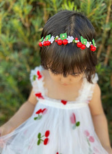 Cherry Flower Faux Pearl Beaded Adjustable Fl...