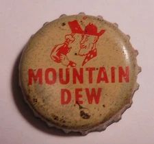 Vintage  Mountain Dew ..cork..used..SODA BOTTLE CAP #3