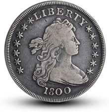 1800 Antique Draped Bust Silver Dollar Coins, U.S. Old Coin for Collectors, Amer