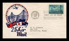 DR JIM STAMPS US COVER AIR MAIL 25C FDC SCOTT C36 STAEHLE CACHET