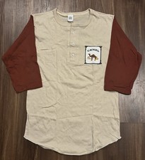 VTG 1981 Camel Cigarettes Raglan Henley Shirt M 80s Tobacco Promo USA Made Rare