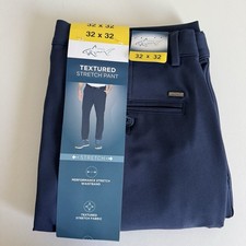 Greg Norman 32x32 Blue Textured Stretch Performance Pants Flat Front Golf NWT