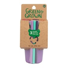 GreenGrown Reusable Spill-Proof Straw Cups   Toddler Straw Cup   3 Pack