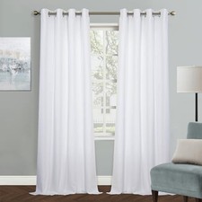 White Curtains for Bedroom Living Room, 52"W x 90"L Pack of 1 Pure White