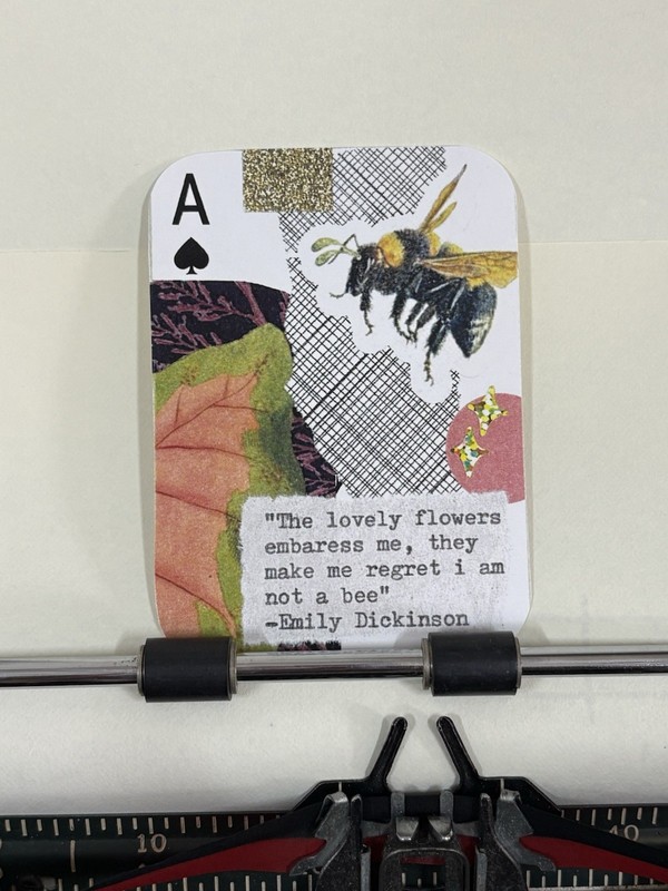ACEO Print Bumble Bee Bug Emily Dickinson Quote Collage Art Card Mazerzine ATC