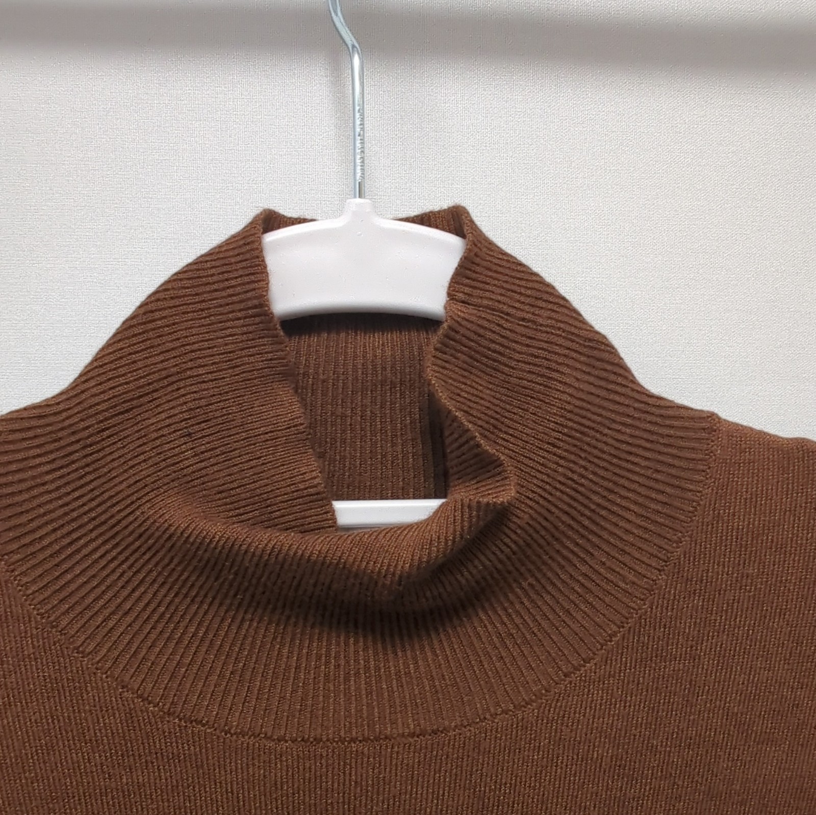ZARA Womens Chocolate Brown Fine Knit Roll Neck Jumper Long Sleeve Size Small image 2